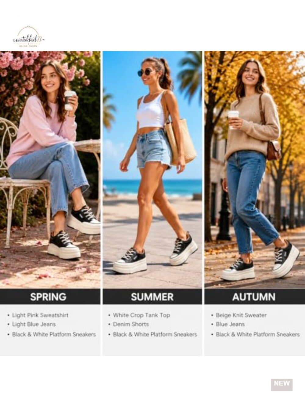Women's Chunky Platform Sneakers Cushioned Lace Up Casual Walking Shoes - Picture 5 of 6